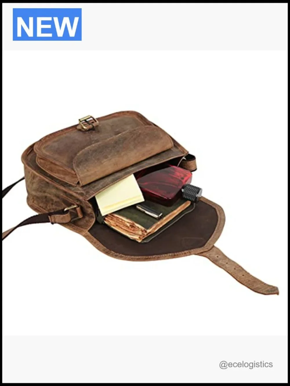 Full Grain Leather Crossbody Satchel Purse Tote Shoulder Bag